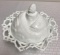 Entwined Fish milk glass Covered Dish