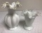 Fenton Silver Crest Milk Glass Vases