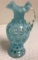 Vintage Fenton Blue Coin Opalescent Pitcher