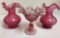 Vintage Fenton Cranberry Optic Dot Vases