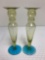 Antique hand blown Matching Glass Vases