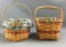 Group of 2 Longaberger 1995 and 1997 Christmas collection baskets