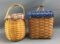 Group of 2 Longaberger 1991 and 2000 baskets