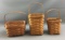 Group of 3 Longaberger 1989 and 1991 baskets