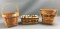 Group of 3 Longaberger 1990, 1993 and 1998 baskets