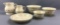 Group of 6 Longaberger pottery nesting bowls, pitchers and pie plate