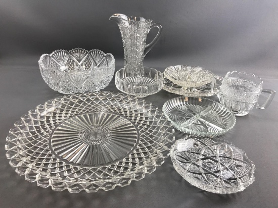 Clear Pressed Glass Lot