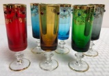Set of Glasses in Rainbow Colors