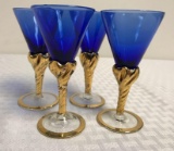 Blue Cordial Glasses