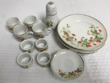 Porcelain Tea Set with Strawberries