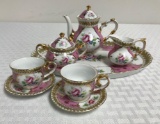 Pink and White Small Tea Set