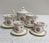 Small Tea Set with Pink Flowers