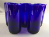 Group of 5 Blue Glasses