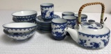 Blue and white tea set