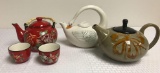 Group of Teapots and cups