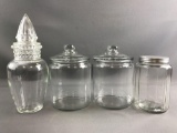 Group of 4 Glass Kitchen Jars