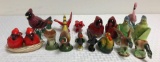 Group of Bird Salt and Pepper Shakers and figures