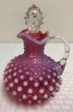 Fenton Cranberry Hobnail Cruet