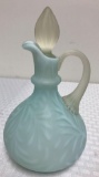 Rare Vintage Fenton Cruet Satin Blue Opalescent