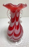 Blown Glass 2 handle Vase