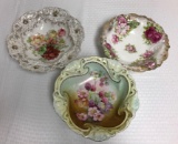 3 Floral China Bowls