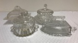 Group of Vintage Covered Glass Container