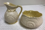 Vintage Belleek Sugar and Creamer Set