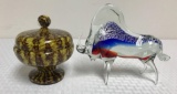 Group of glass items