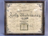 Framed Marriage Certificate 1924