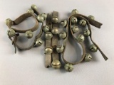 Antique Brass Sleigh Bells on Leather Strap