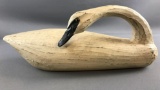 Wooden hand carved swan