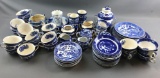 Group of Blue Willow Dishes
