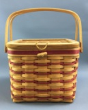 Longaberger 1996 flip top basket with liners