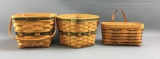 Group of 3 Longaberger 1995 and 1997 baskets