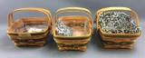 Group of 3 Longaberger 1993 and 1996 holiday baskets