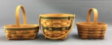 Group of 3 Longaberger 1994, 1995 and 1997 Baskets