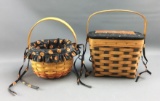 Group of 2 Longaberger 1991 and 1996 Halloween baskets