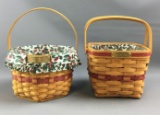 Group of 2 Longaberger 1995 and 1997 Christmas collection baskets