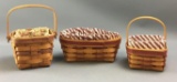 Group of 3 Longaberger 1990,1993 and 1995 baskets
