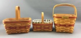 Group of 3 Longaberger 1993,1994 and 1995 baskets