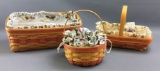 Group of 3 Longaberger 1996, 1998 and 2000 Mothers Day baskets
