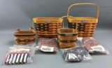 Group of 4 Longaberger 1993 and 1998 flag baskets and more