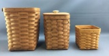 Group of 3 Longaberger 1991,1995 and 1997 Baskets