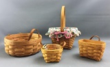 Group of 4 Longaberger 1991,93,95 and 97 baskets