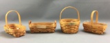 Group of 4 Longaberger 1992, 1994 and 2000 baskets