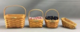 Group of 4 Longaberger 1992, 96, 98 and 2003 baskets