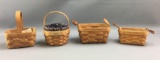 Group of 4 Longaberger 1988, 1991 and 1992 baskets
