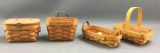 Group of 4 Longaberger 1992, 93, 94 and 96 baskets