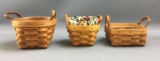 Group of 3 Longaberger 1991 and 1999 baskets