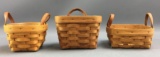 Group of 3 Longaberger 1992 and 1997 baskets